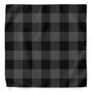 Gray Checkered Squares Vintage Style Classic Bandana