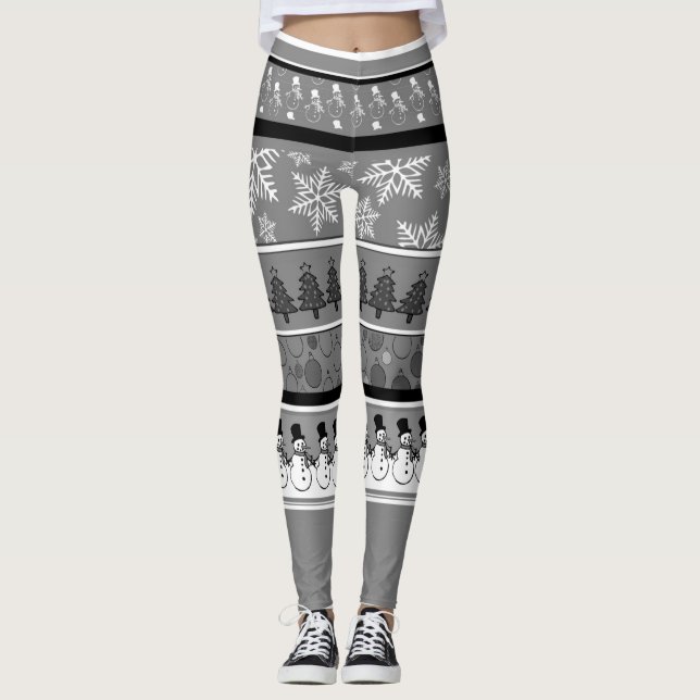 Gray Christmas Leggings (Front)
