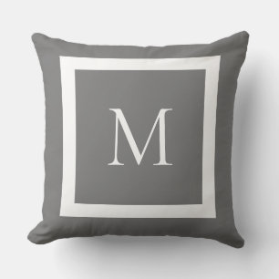 Gray Classic Monogram Cushion