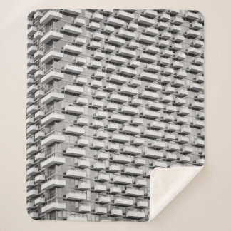 Gray concrete building sherpa blanket