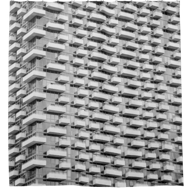 GRAY CONCRETE BUILDING SHOWER CURTAIN (Front)