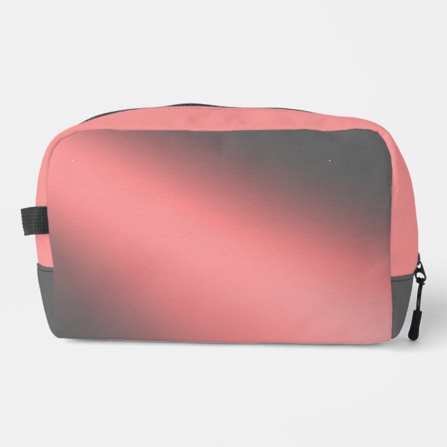 Gray & Coral moonlight ombre effect  Dopp Kit (Front)