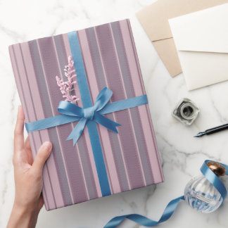 Gray Crimson Chevron Stripes Wrapping Paper