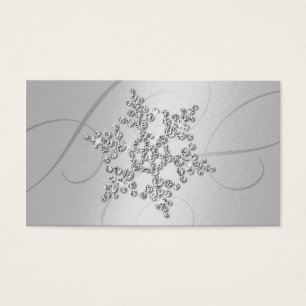 Gray Crystal Snowflake Gift Tag Business Card