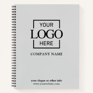 Gray Custom Business Logo Promotional Branding Notebook