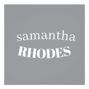Gray custom monogram minimalist photo print