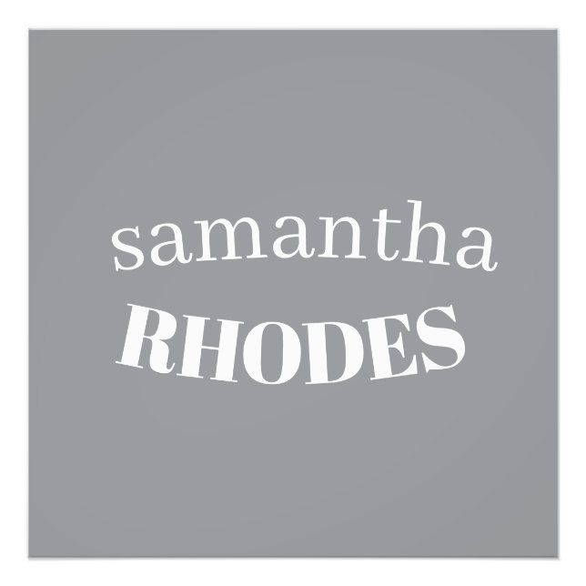 Gray custom monogram minimalist photo print (Front)
