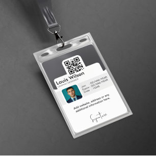 Gray   Customizable Employee ID Company Security ID Badge