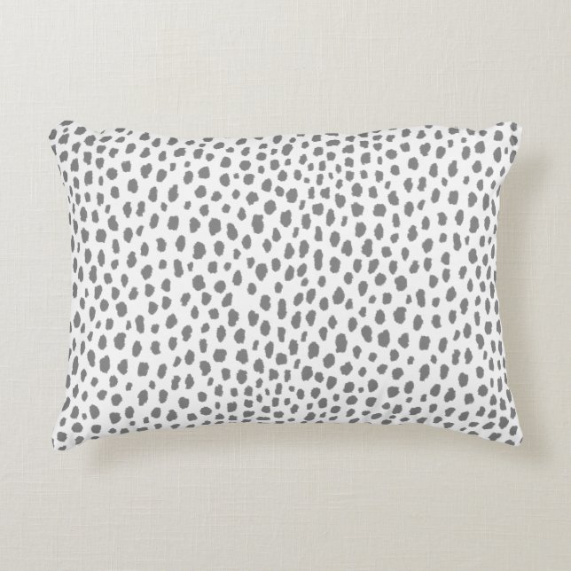 Gray Dalmatian Spots (gray/white) Decorative Cushion (Front)