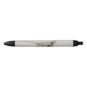 Gray Desert Lizard Sitting on a Sidewalk Photo Black Ink Pen