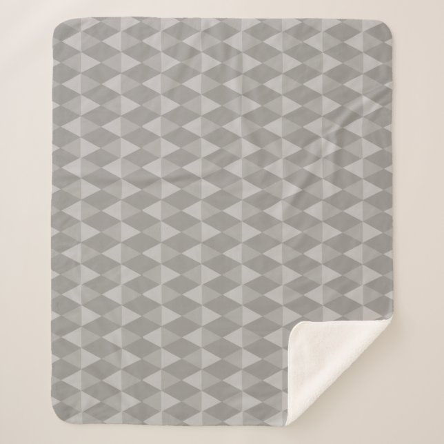 Gray Diamond Pattern Sherpa Blanket (Front)