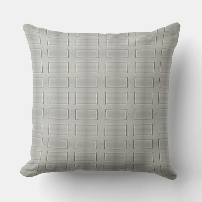 Gray Door Panel Pattern Design Throw Pillow (Front)