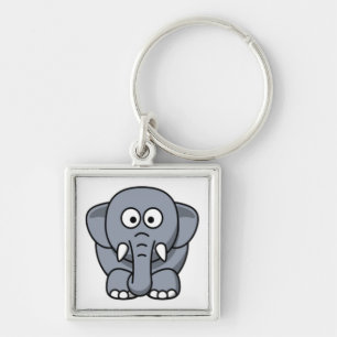 GRAY ELEPHANT KEY RING