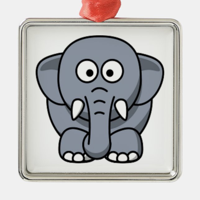 GRAY ELEPHANT METAL TREE DECORATION (Front)