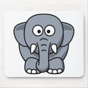 GRAY ELEPHANT MOUSE PAD