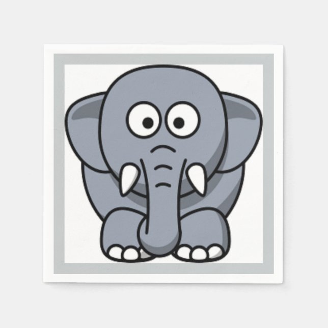 GRAY ELEPHANT NAPKIN (Front)
