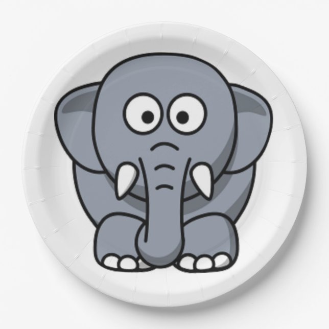 GRAY ELEPHANT PAPER PLATE (Front)