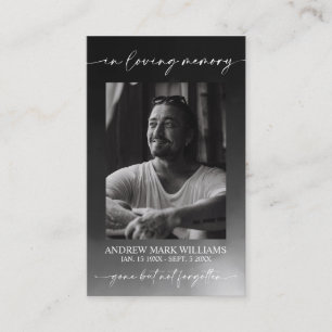 Gray Funeral Memorial Prayer Photo Card