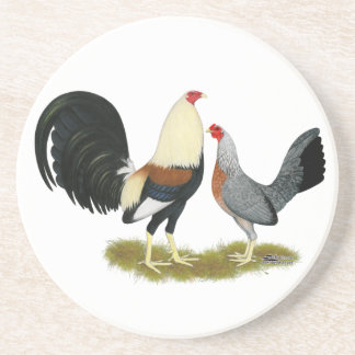 Gray Game Fowl Pair Coaster