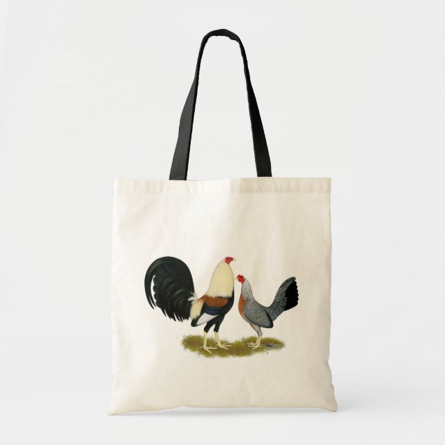 Gray Game Fowl Pair Tote Bag (Front)