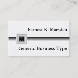 Gray Generic Monogram Name Card