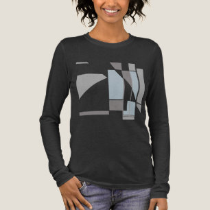 Gray Geometric MCM-inspired Abstract Art Design Tri-Blend Shirt