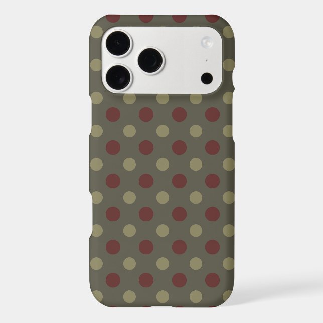 gray-green and Berry Red Polka Dot (Back)