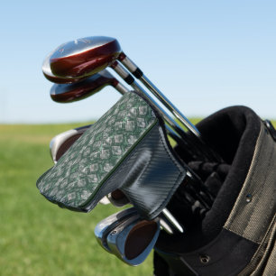 Gray, green imitation snake skin. golf head cover