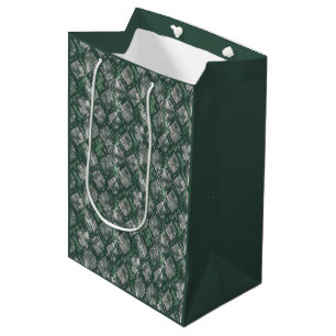 Gray, green imitation snake skin. medium gift bag