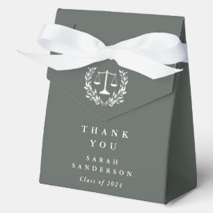 Gray-Green Law Scales+Laurel Wreath Graduation Favour Box