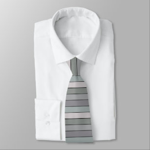 Gray Green With Black Stripes On Watercolor Paper Tie