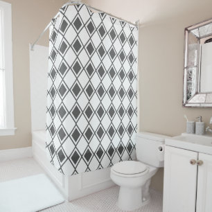 Gray Harlequin Shower Curtain