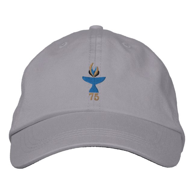 Gray Hat with Embroidered Logo (Front)