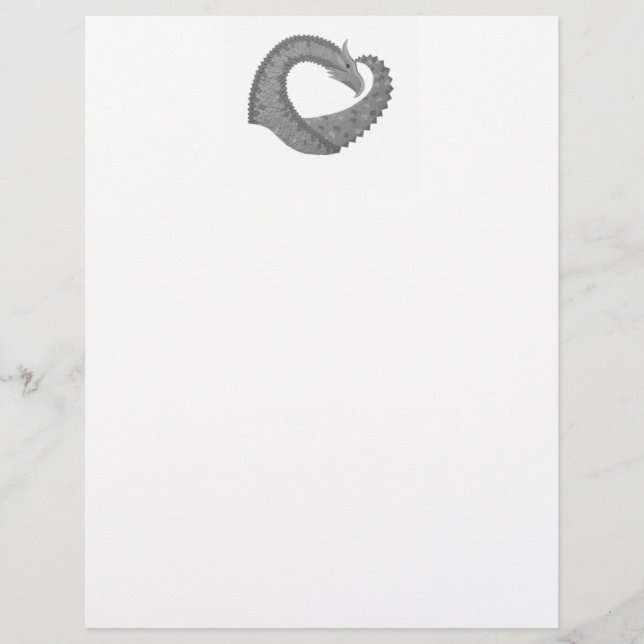 Gray heart dragon on white (Front)