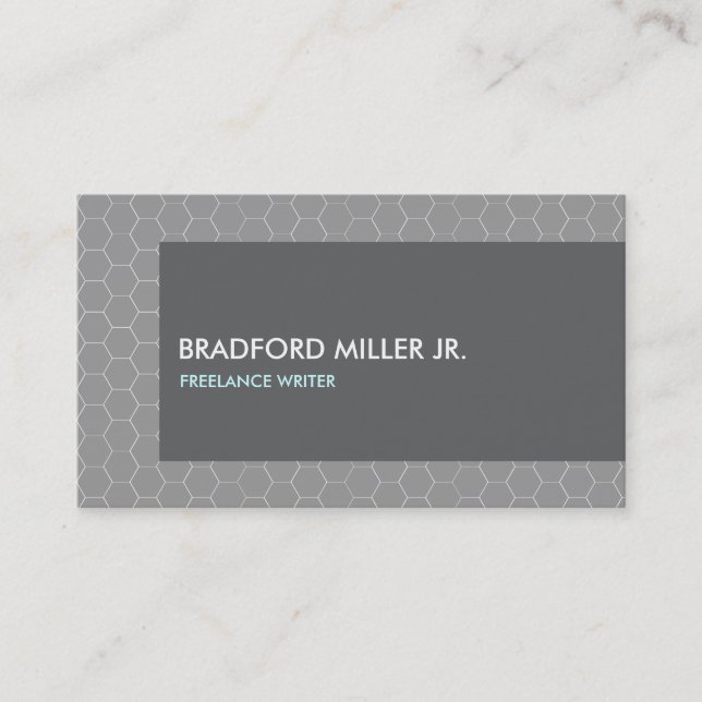 GRAY HONEYCOMB PATTERN Business Card (Front)