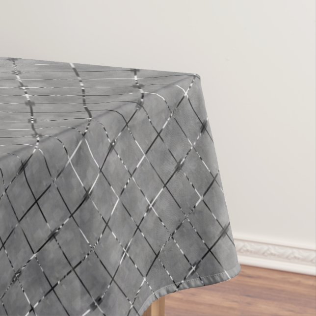 Gray image divided into rectangles, glow wire tablecloth (In Situ)