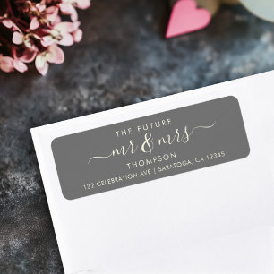 Gray Ivory Elegant Chic Future MR and MRS Address