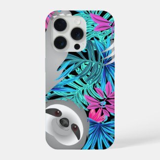 Gray Jungle Sloth in Colorful Jungle Phone Case