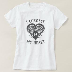 Gray Lacrosse My Heart T-Shirt