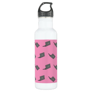 Gray Laptop with Bird Logo Cartoon 710 Ml Water Bottle