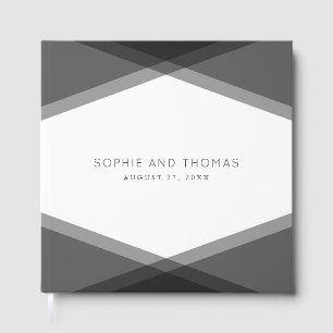 Gray Layered Geometric Wedding Guest Book