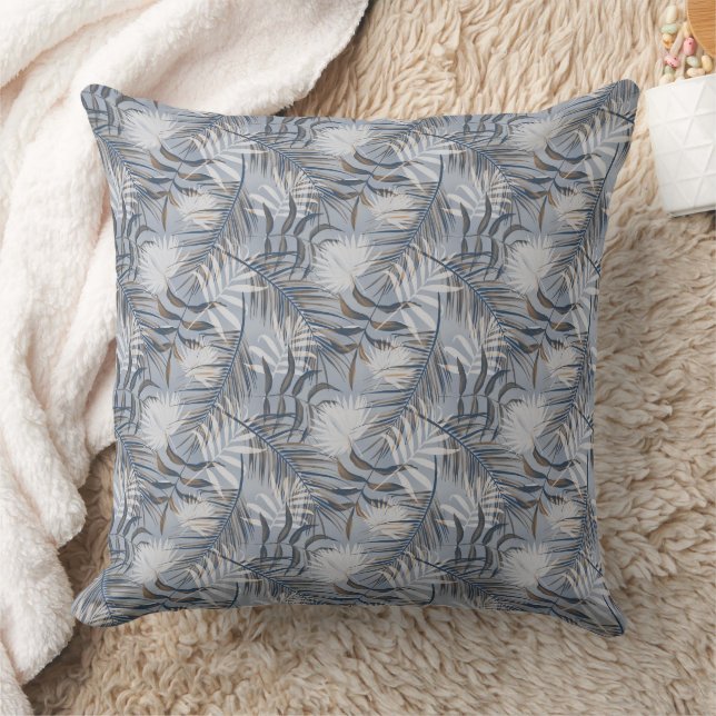 Gray Leaves  Cushion (Blanket)