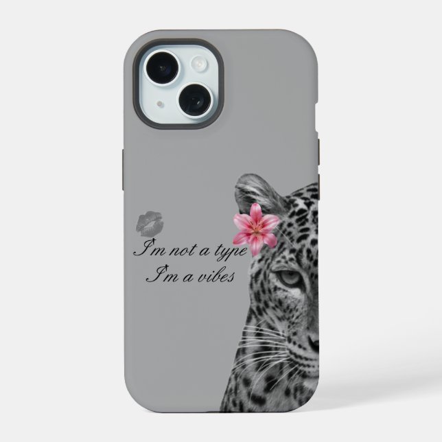 Gray Leopard Aesthetic Phone Case - Trendy Design (Back)