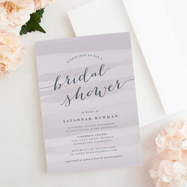 Gray Lilac Watercolor Bridal Shower Invitation (Creator Uploaded)