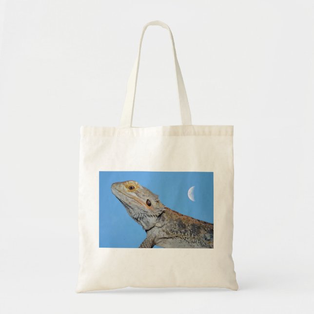 Gray Lizard and half moon Tote Bag (Front)