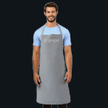Gray minimalist custom name  apron<br><div class="desc">Add your name on this minimalist modern design on gray background.</div>