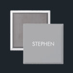 Gray minimalist custom name  magnet<br><div class="desc">Add your name on this minimalist modern design on gray background.</div>