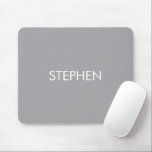 Gray minimalist custom name  mouse pad<br><div class="desc">Add your name on this minimalist modern design on gray background.</div>