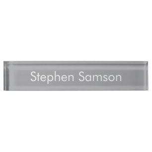 Gray minimalist custom name  nameplate