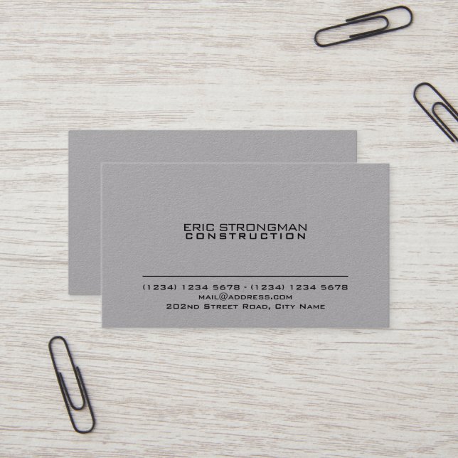 Gray minimalist modern corporate business card (Front/Back In Situ)